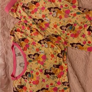 Little Sleepies Yellow and Pink Princess Floral Pajama Set
